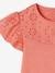Mädchen T-Shirt mit Volantärmeln und Lochstickerei Oeko-Tex - dunkelrosa+fuchsia+hellgrün+koralle+marine+weiß - 14