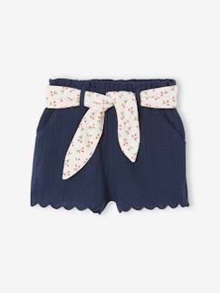 Babymode-Baby Musselin-Shorts mit Blumengürtel