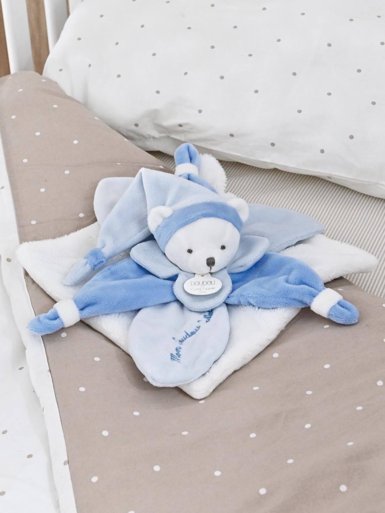 Doudou et Compagnie Hasen-Schmusetuch Happy 25 cm DOUDOU ET COMPAGNIE in rosenholz
