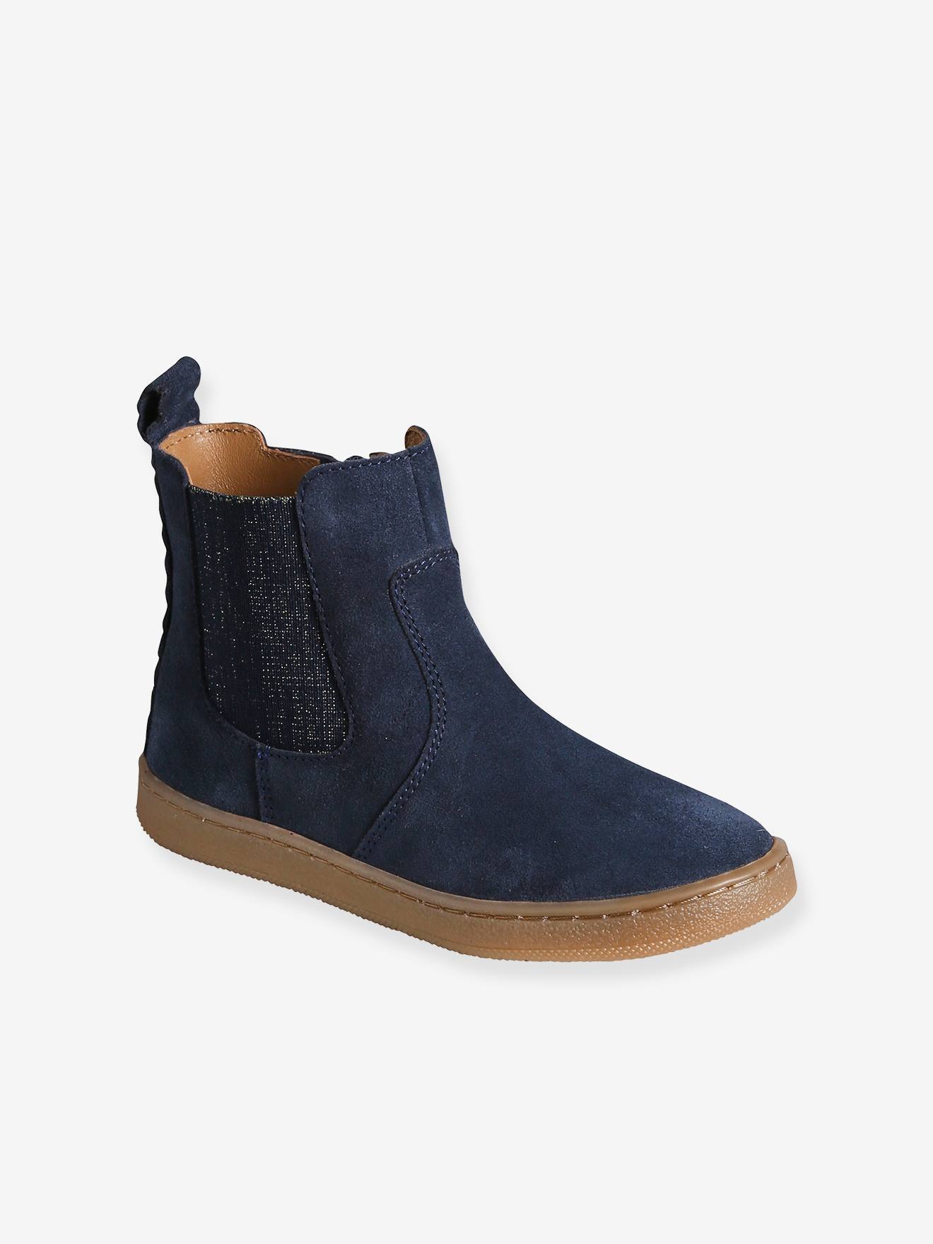 Mädchen Leder-Boots mit Reißverschluss
