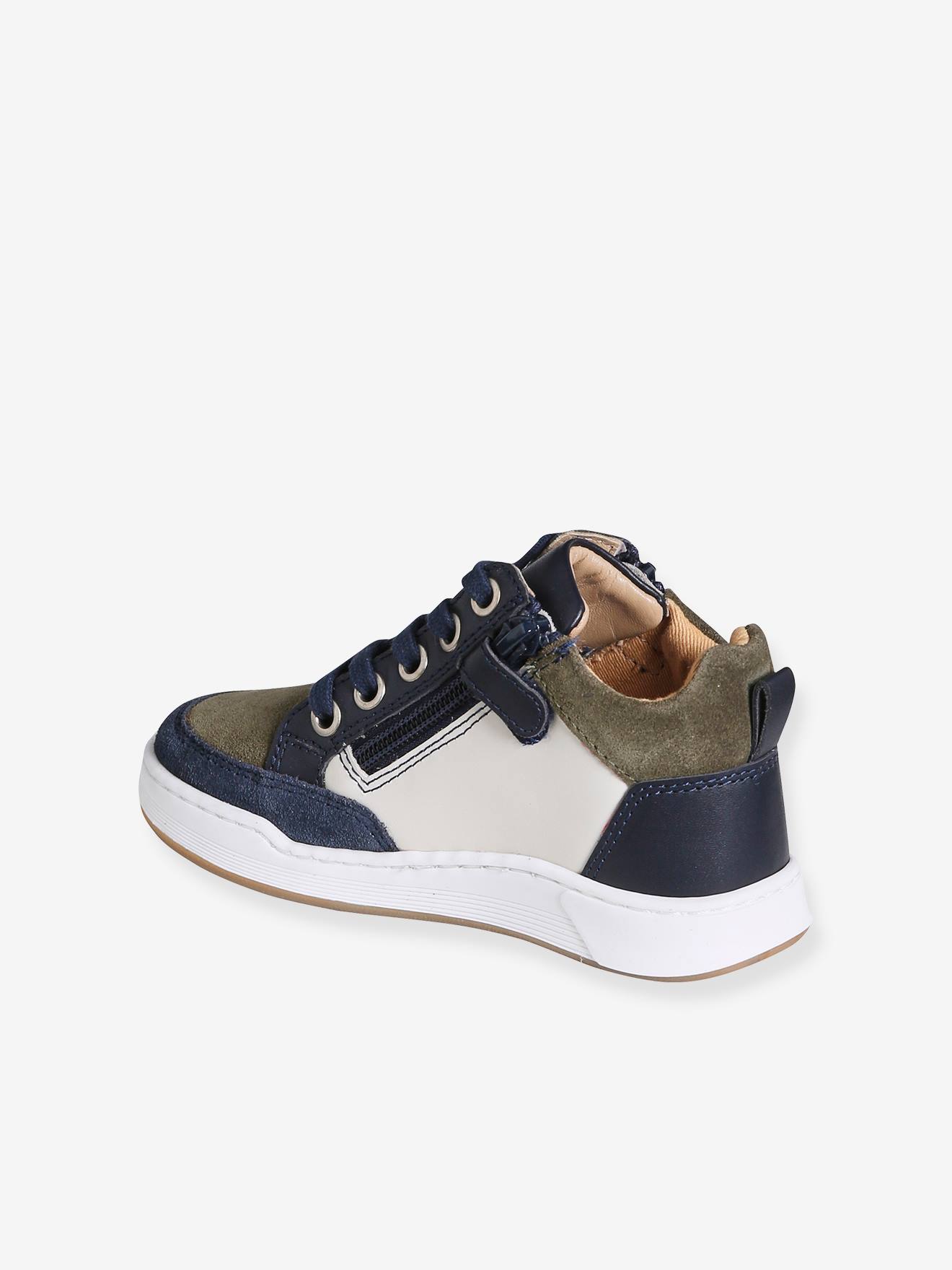 Thumbnail - Jungen Ledersneakers mit Reißverschluss und Schnürung
