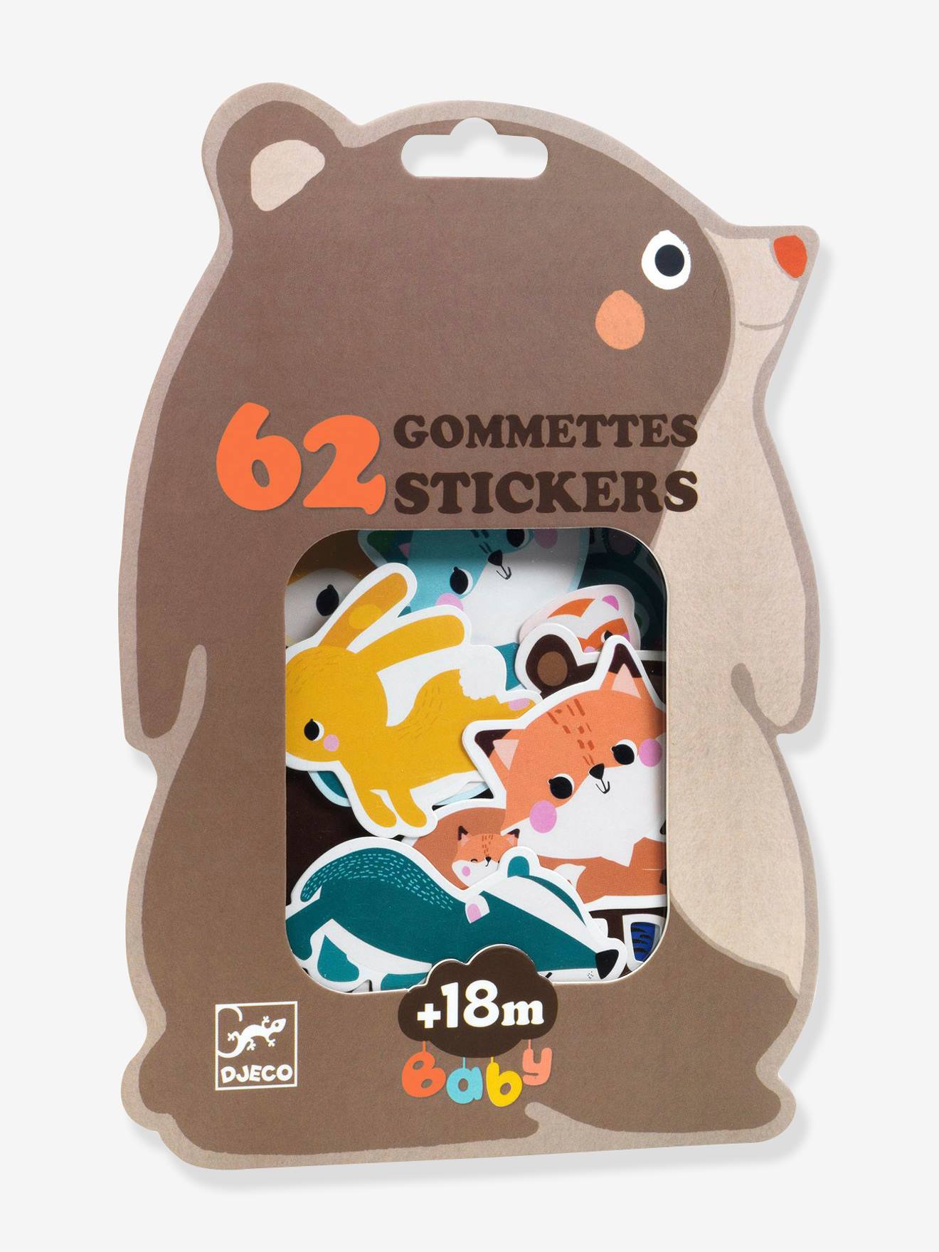 62 Kinder Tiersticker aus Gummi DJECO