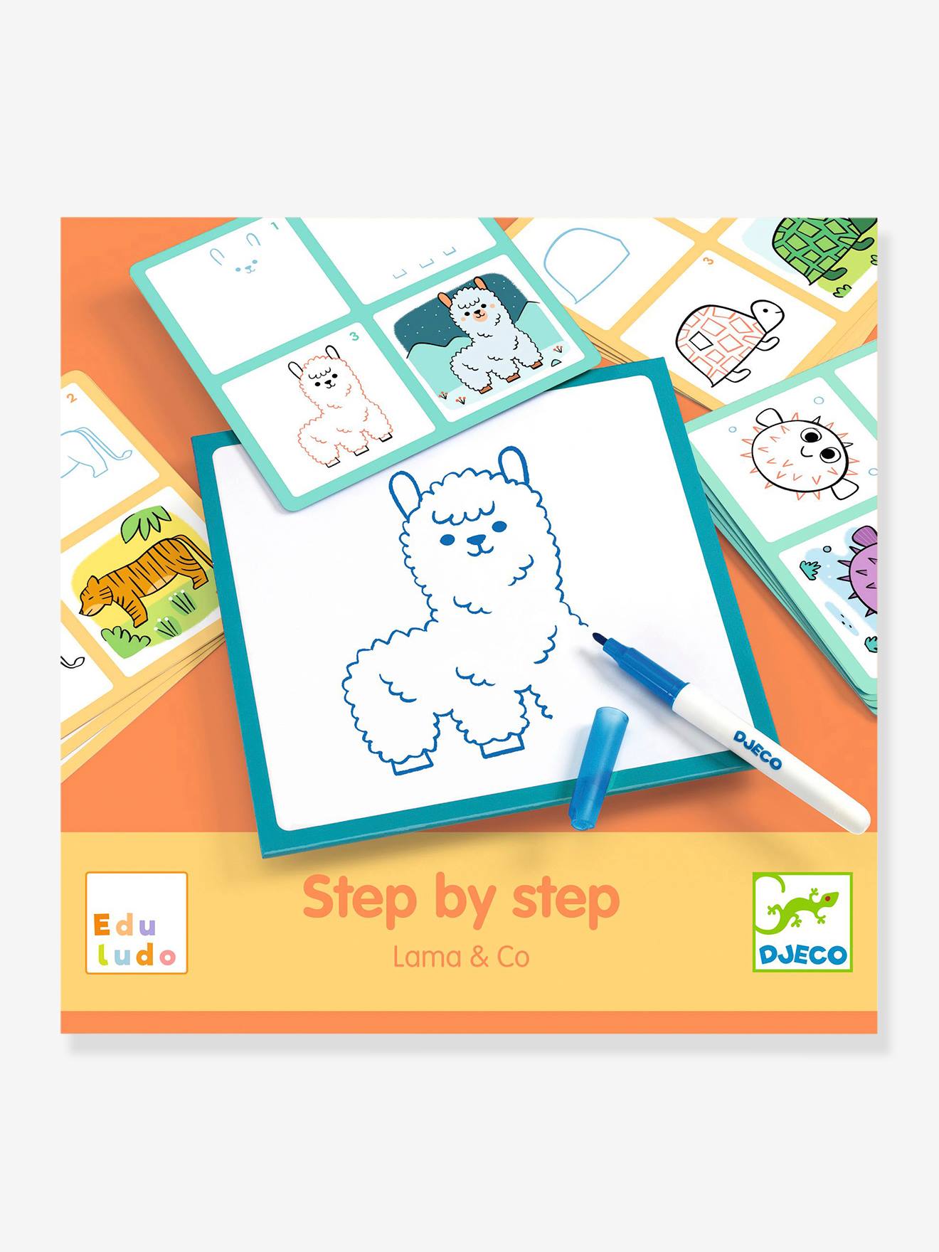 Kinder Mal-Set Step by step Lama & Co DJECO