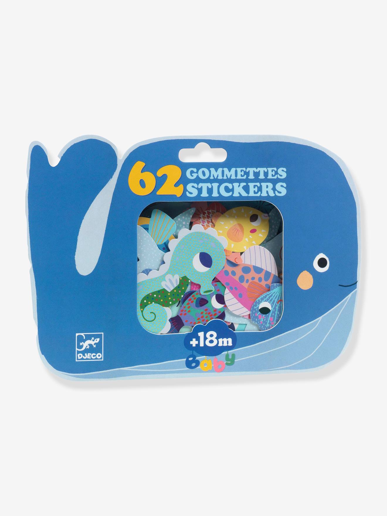 62 Kinder Tiersticker aus Gummi DJECO