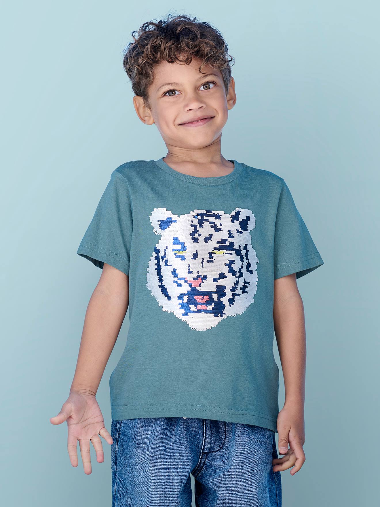 Thumbnail - Jungen T-Shirt mit Wende-Pailletten