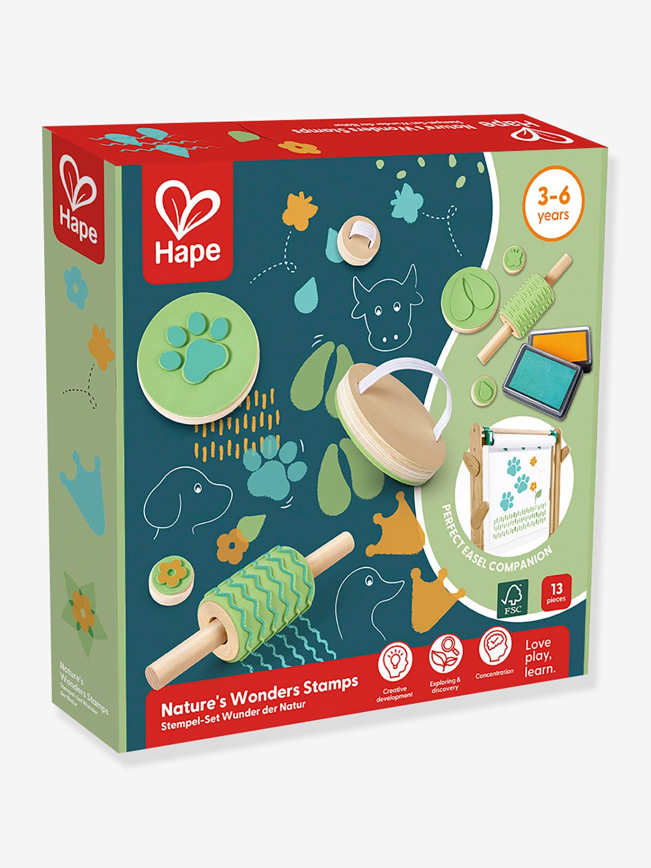 Kinder Kreativ-Set Stempel mit Naturfarben HAPE