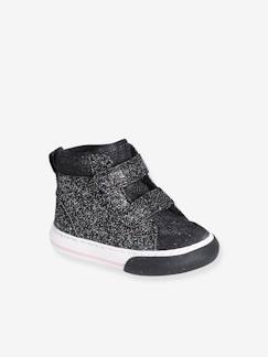 Kinderschuhe-Glitzernde Baby High-Sneakers mit Klett