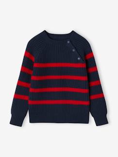 Jungen Strickpullover mit Streifen Oeko-Tex  [numero-image]