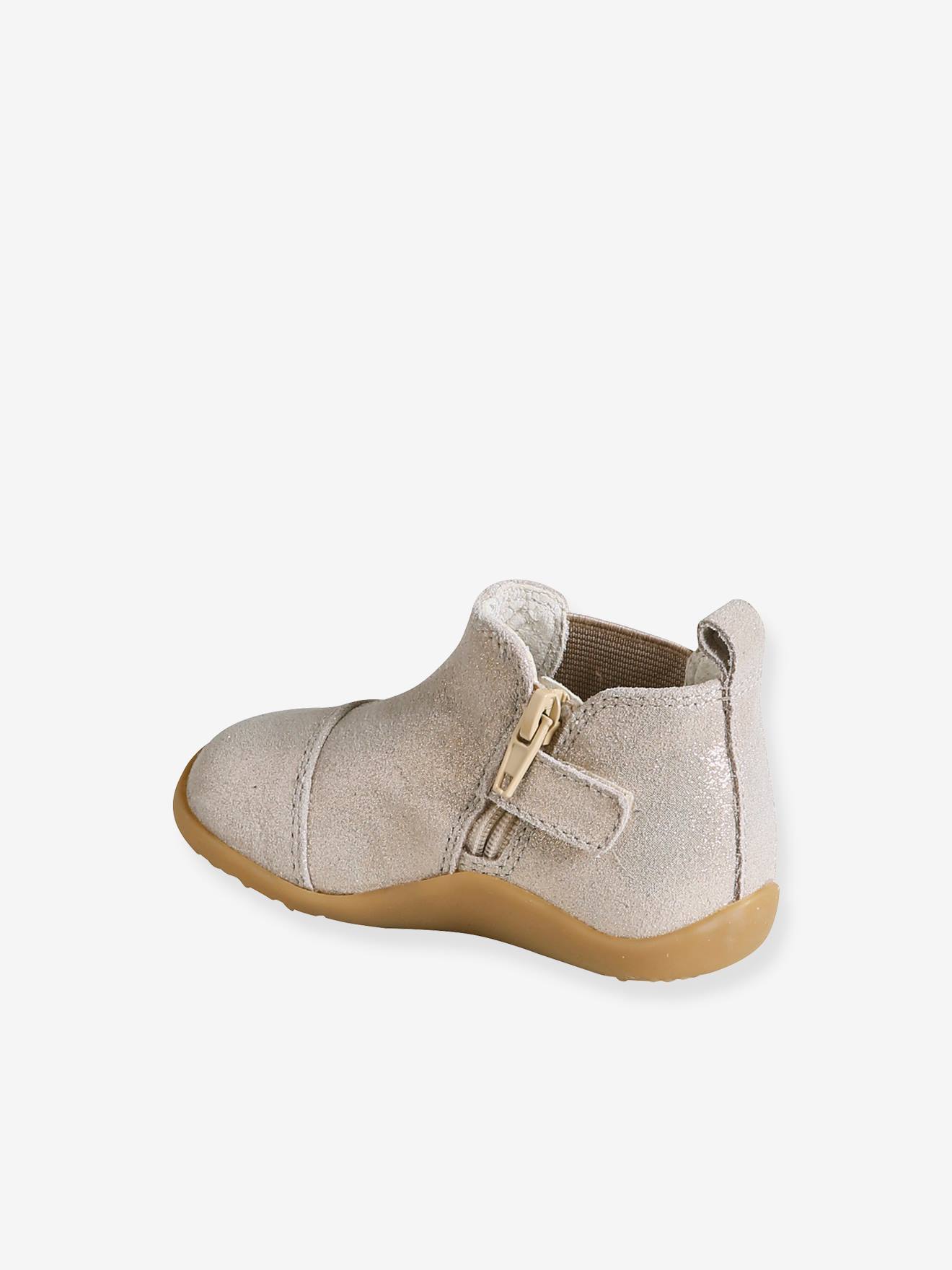 Thumbnail - Baby Leder-Boots mit Reißverschluss und Glitzereffekt