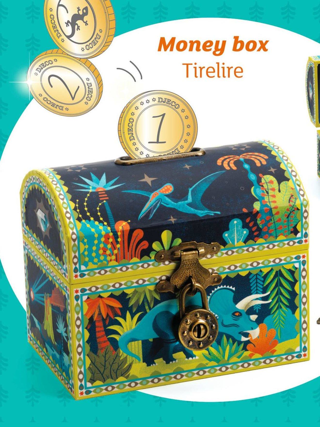 Dinosaurier Spardose Für Kinder – T-Rex Design, Aus Robustem PVC, Groß (25,5x8x20 Cm), Mit Drehverschluss
