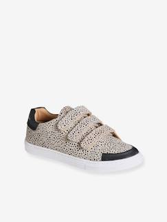 Mädchen Klett-Sneakers aus Leder mit Leopardenmuster  [numero-image]