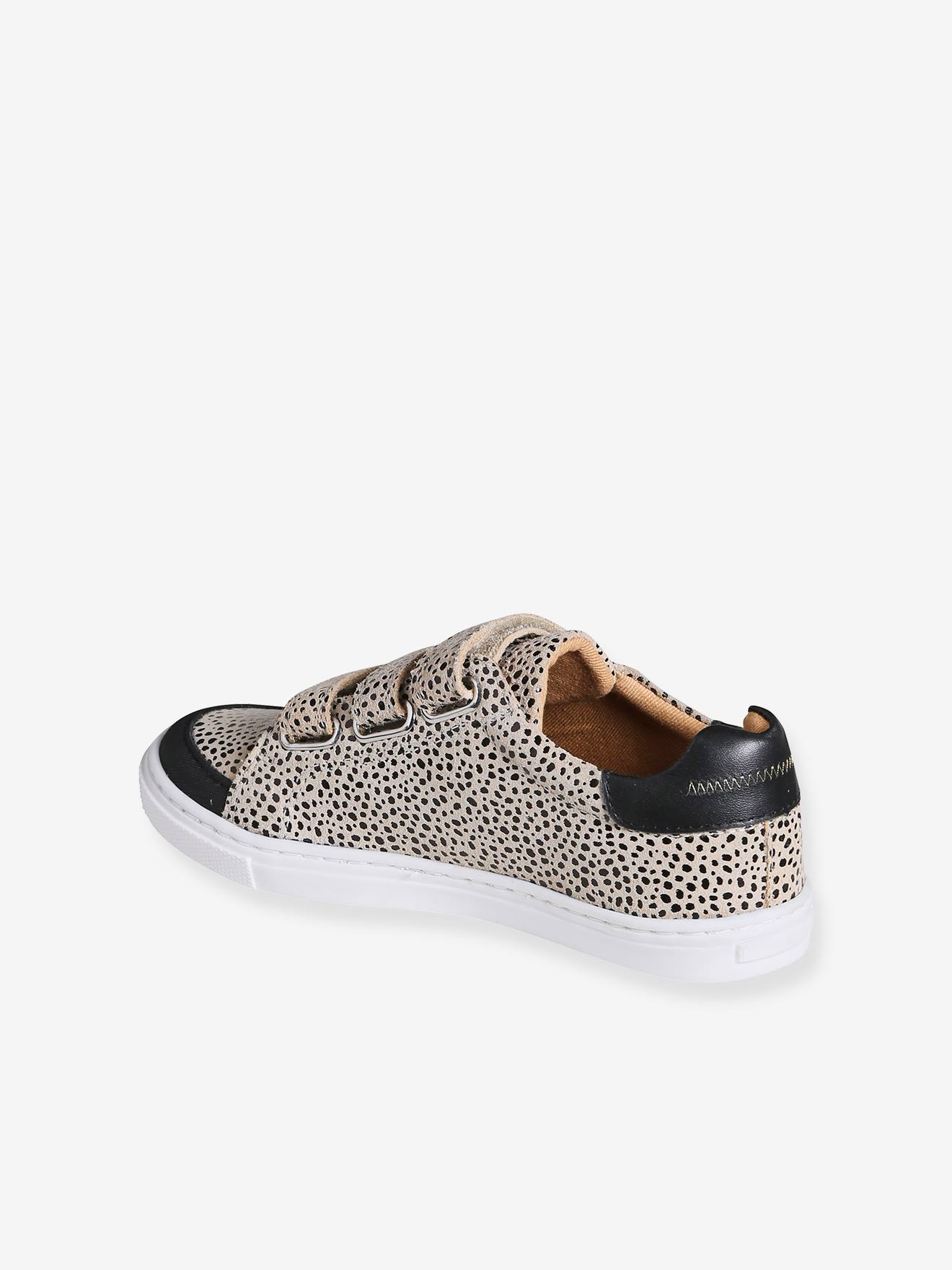 Thumbnail - Mädchen Klett-Sneakers aus Leder mit Leopardenmuster