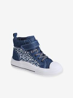 Kinderschuhe-Warme Mädchen High-Sneakers in Jeans-Optik, Klettverschluss