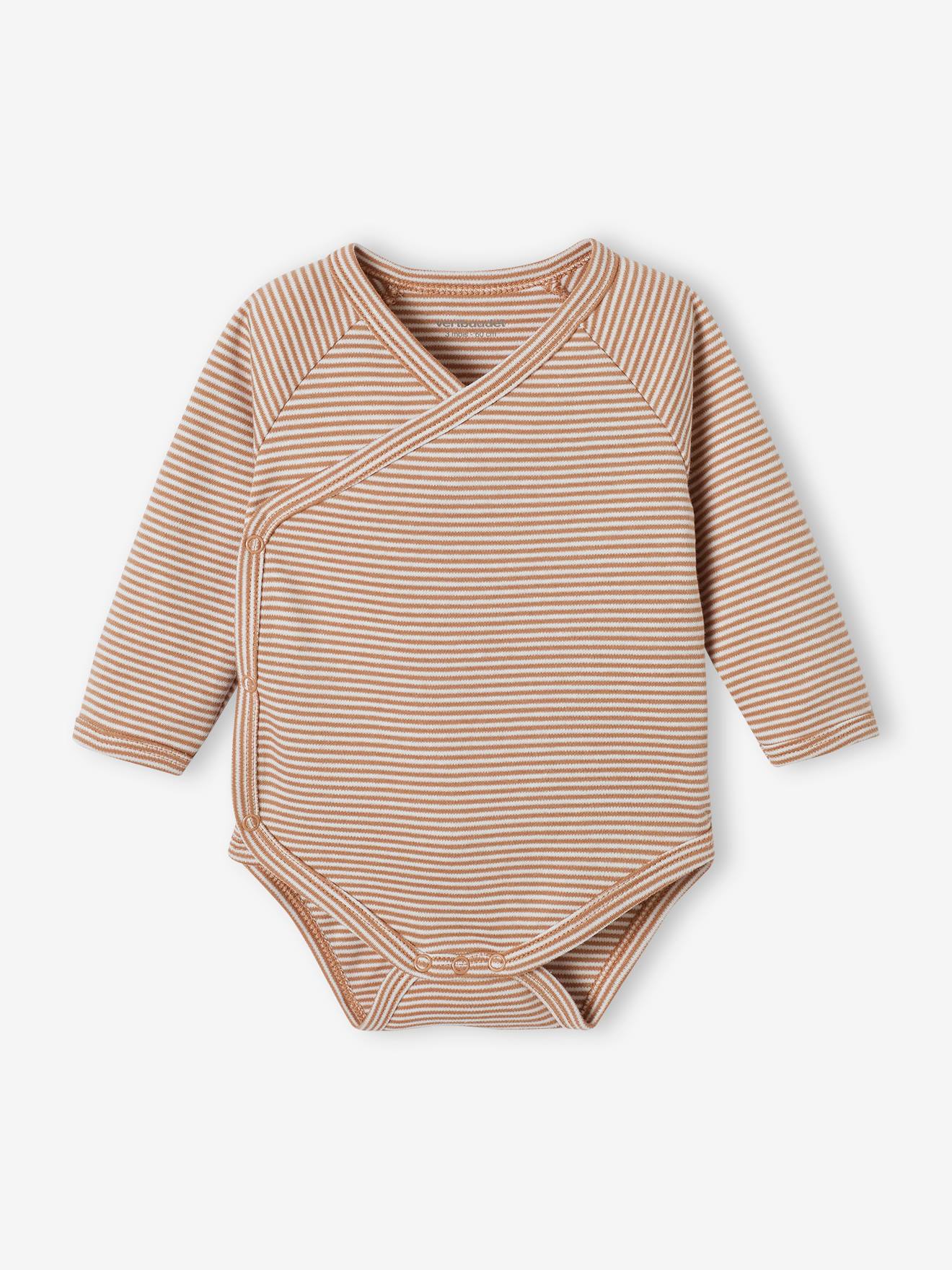 Thumbnail - Bio-Kollektion: 3er-Pack Baby Wickelbodys mit langen Ärmeln