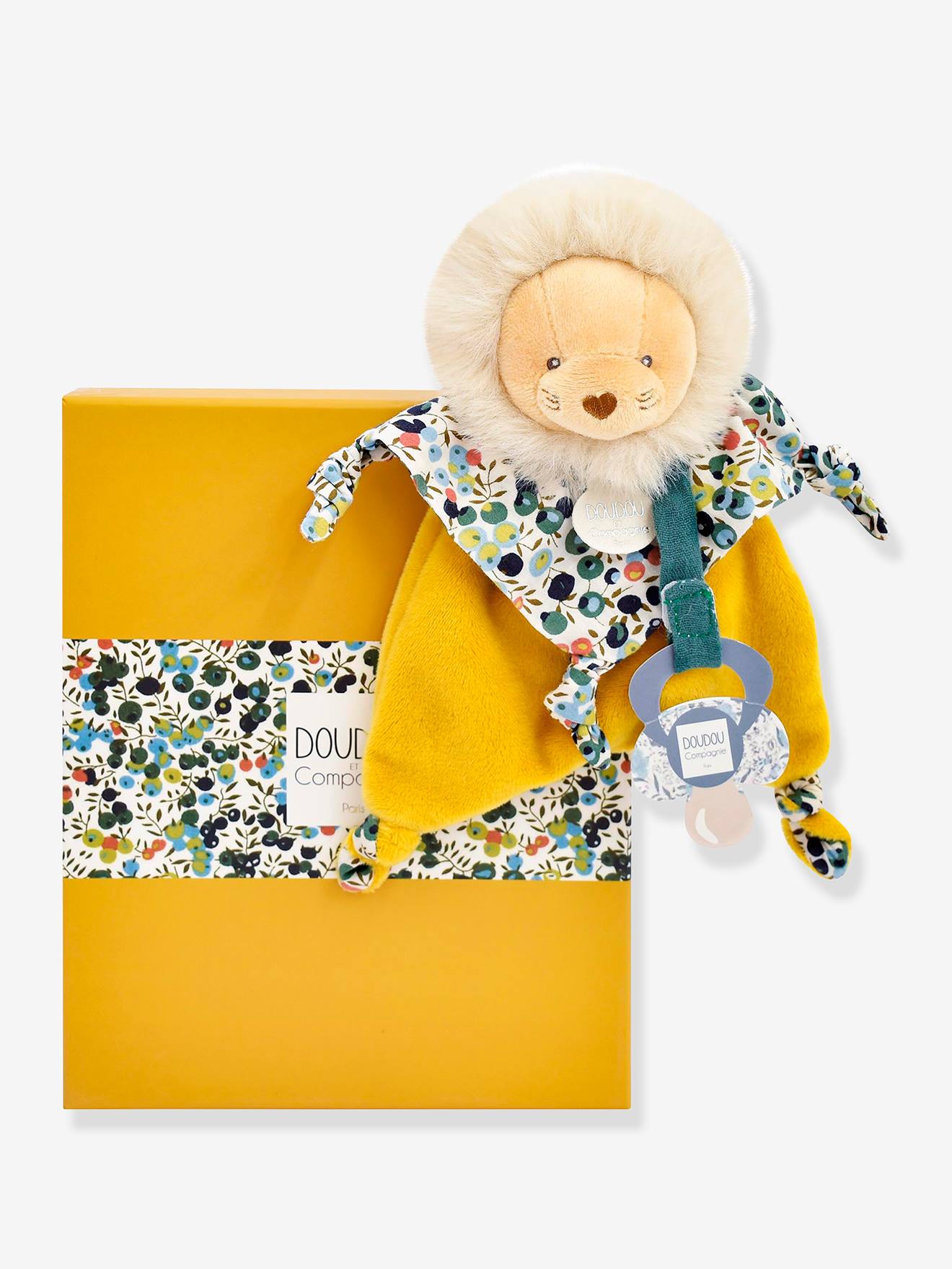 Baby Schmusetuch mit Schnullerkette DOUDOU ET COMPAGNIE