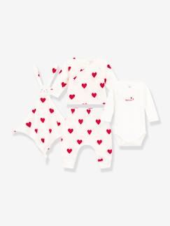 Baby-Set: Herz-Outfit für Neugeborene & Stoffhase PETIT BATEAU  [numero-image]