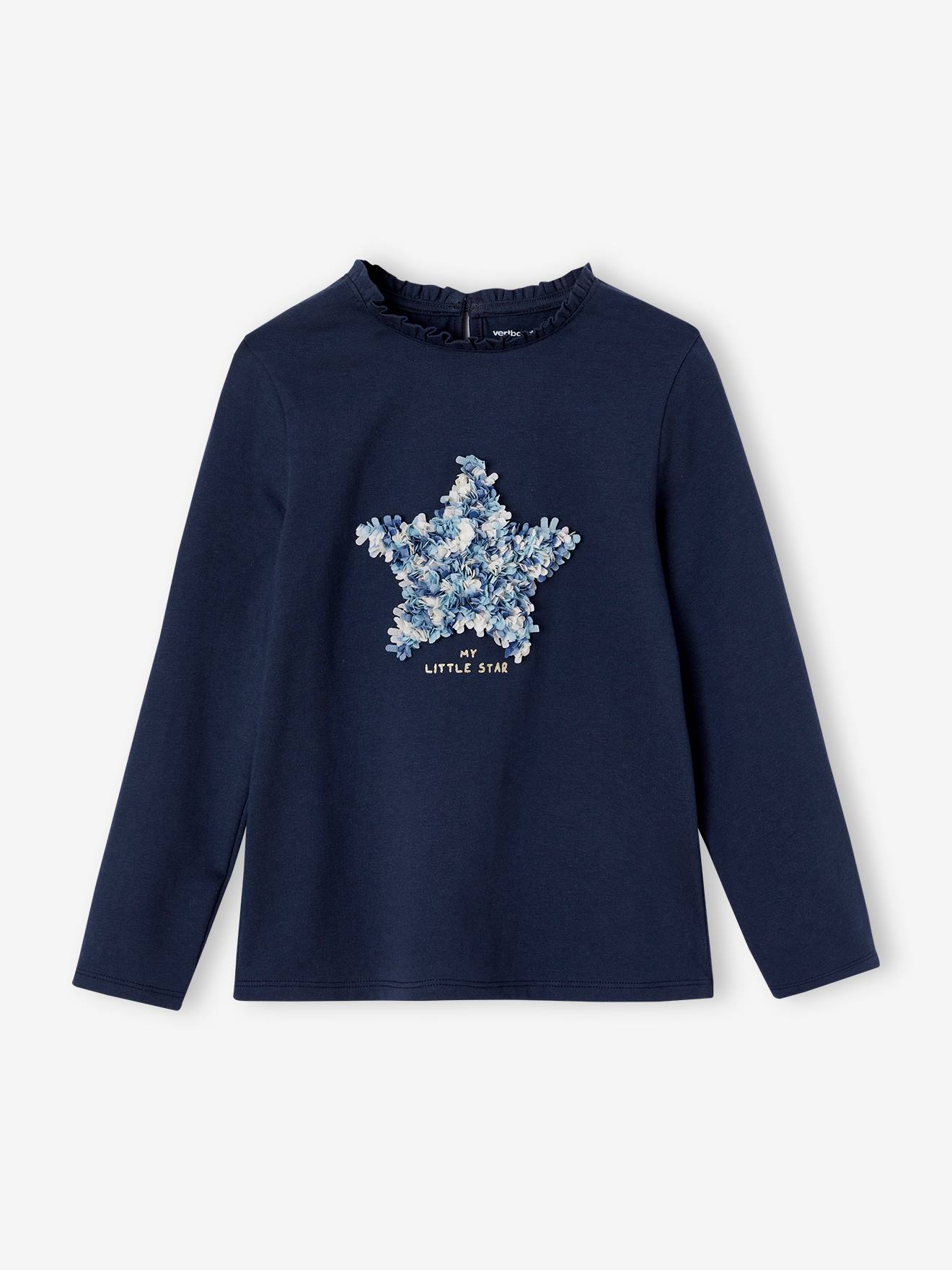 Mädchen Langarmshirt mit Rüschendetails