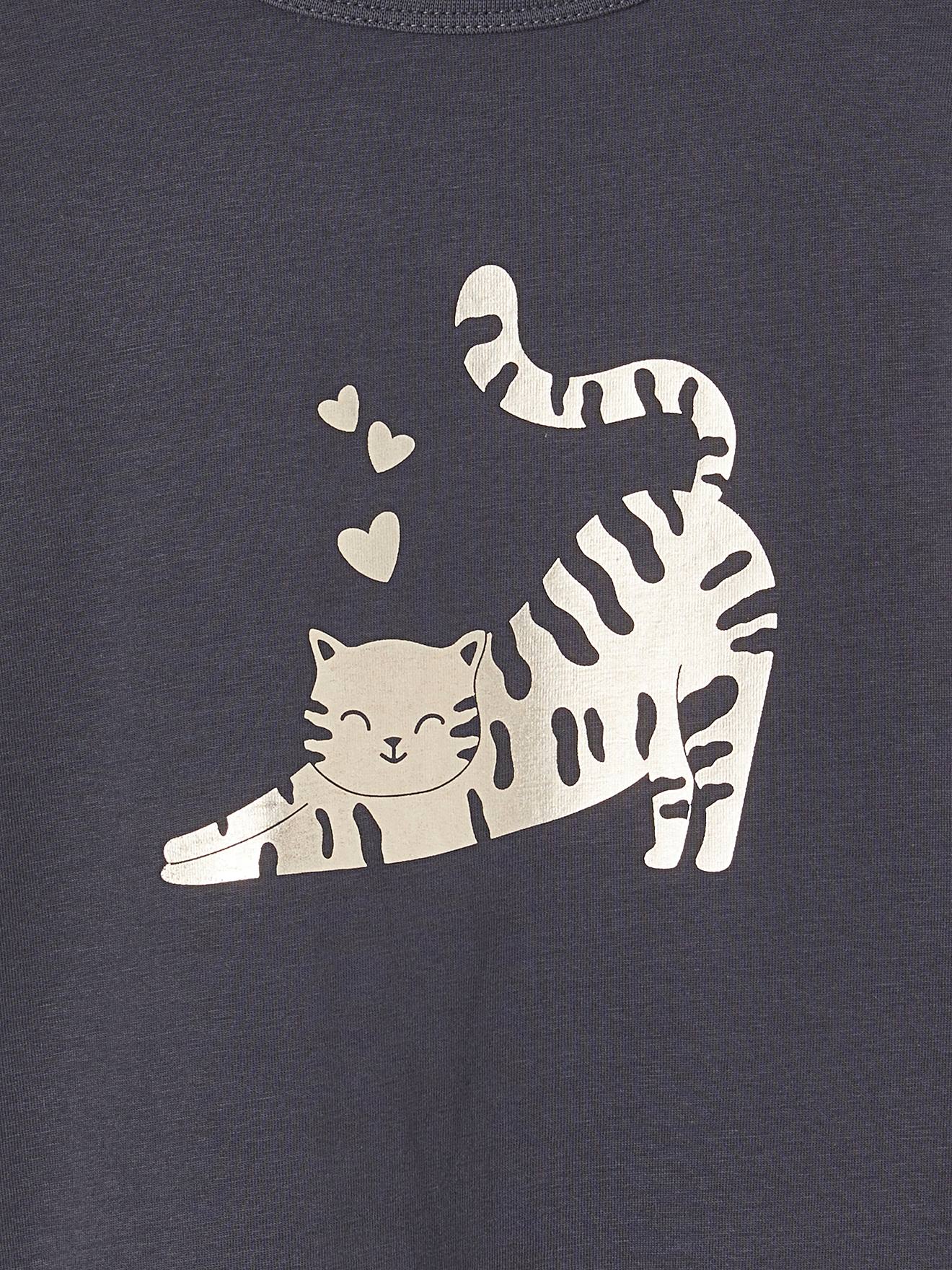 Thumbnail - Mädchen Shirt mit Metallic-Print und Recycling-Baumwolle