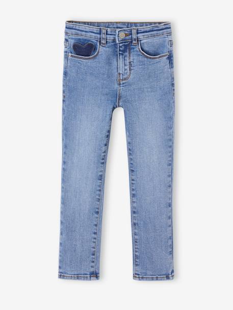 Mädchen Slim-Jeans, Hüftweite SLIM dunkel blau+grauer denim+mittelblau 9