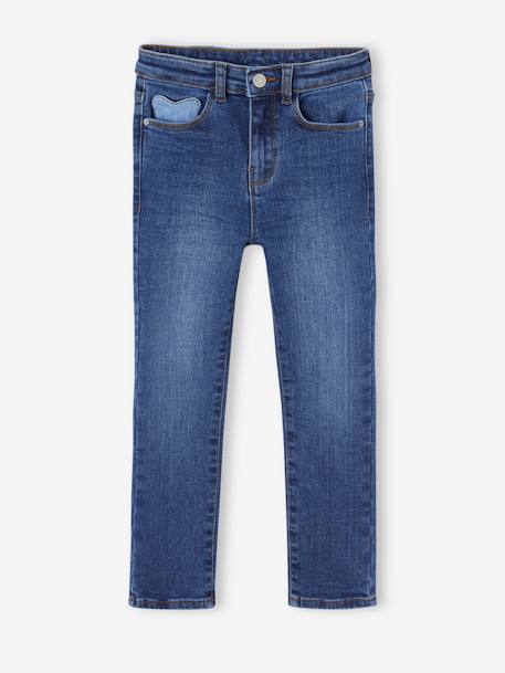 Mädchen Slim-Jeans, Hüftweite SLIM dunkel blau+grauer denim+mittelblau 1