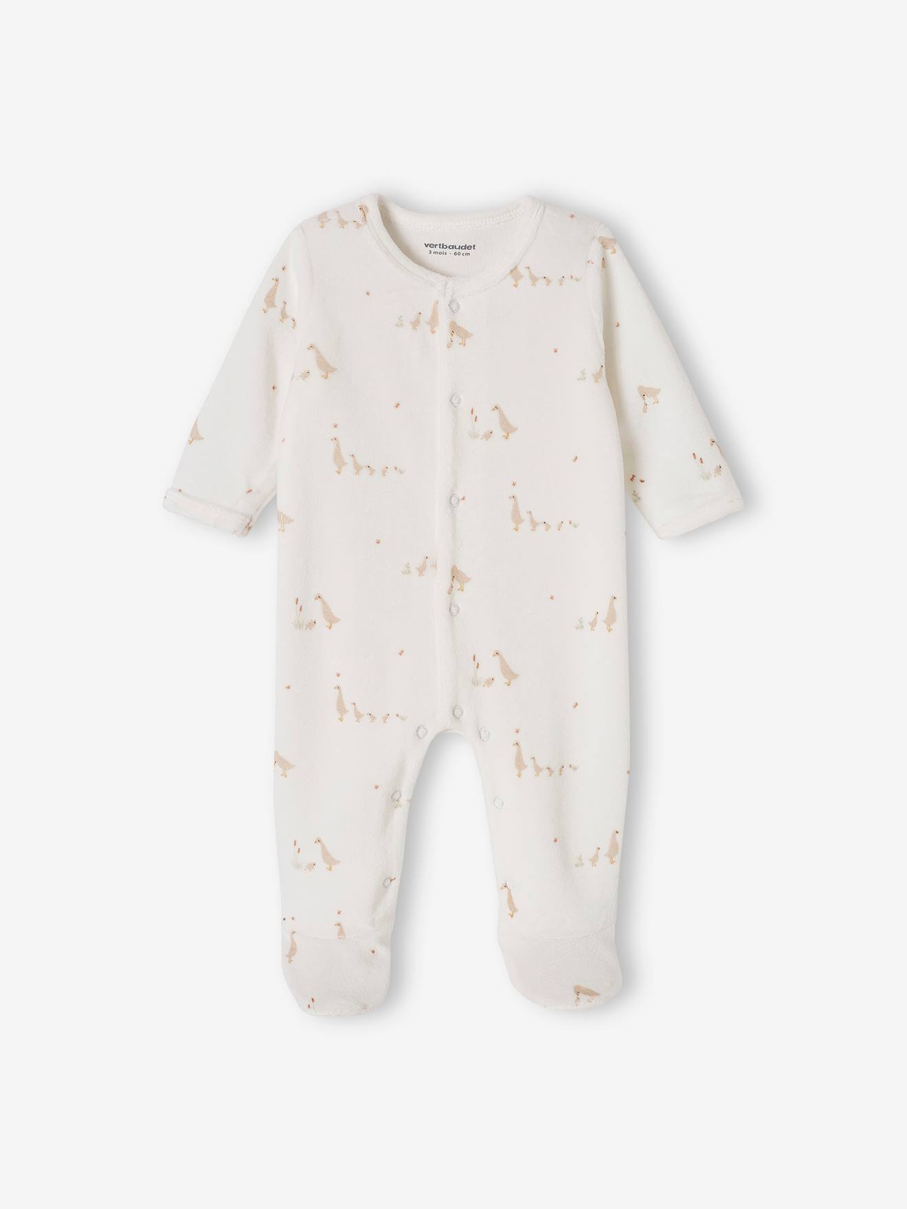 Thumbnail - 2er-Pack Baby Samtstrampler mit Bio-Baumwolle cappuccino