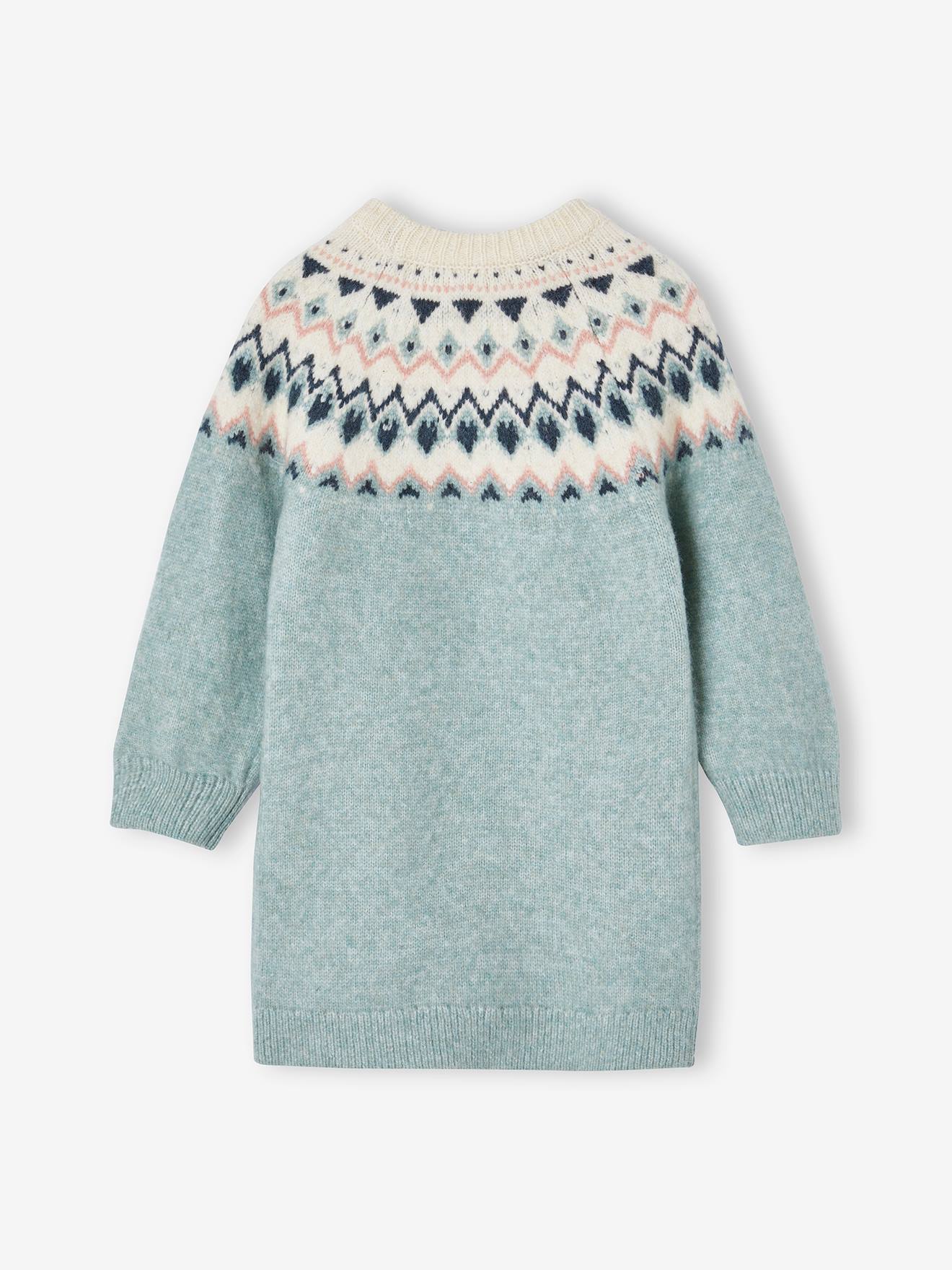 Thumbnail - Mädchen Jacquard-Strickkleid