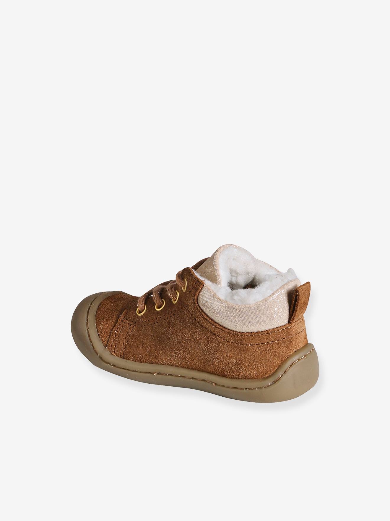 Thumbnail - Warme Baby Schnürboots aus Leder camel