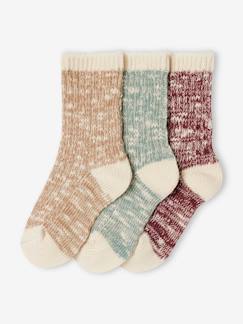 Maedchenkleidung-Unterwäsche, Socken, Strumpfhosen-3er-Pack melierte Mädchen Socken Oeko-Tex