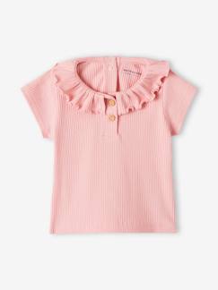 Babymode-Shirts & Rollkragenpullover-Shirts-Mädchen Baby T-Shirt mit Zierkragen Oeko-Tex