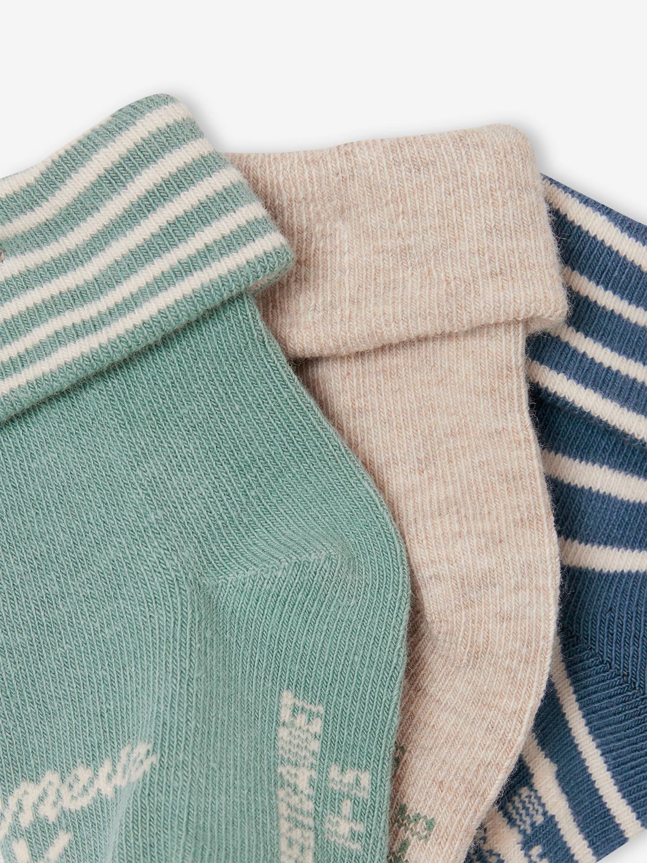 Thumbnail - 3er-Pack Jungen Baby Socken mit Schriftzug