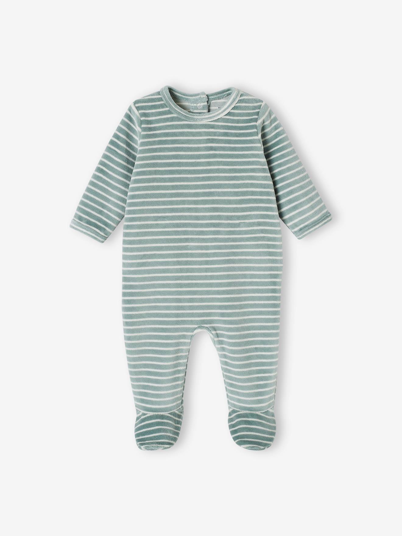 Thumbnail - 3er-Pack Baby Samt-Strampler BASIC camel