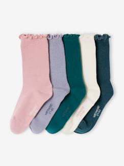 Maedchenkleidung-5er-Pack gerippte Mädchen Socken