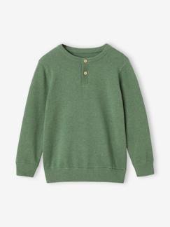 Jungenkleidung-Pullover, Strickjacken, Sweatshirts-Jungen Pullover mit Rundhals und Knopfleiste