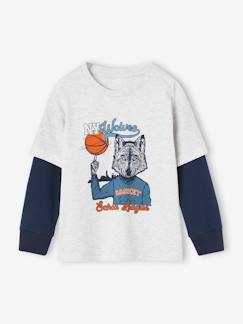 Jungenkleidung-Shirts, Poloshirts & Rollkragenpullover-Shirts-Jungen Sport-Shirt mit Lagenlook und Recycling-Baumwolle