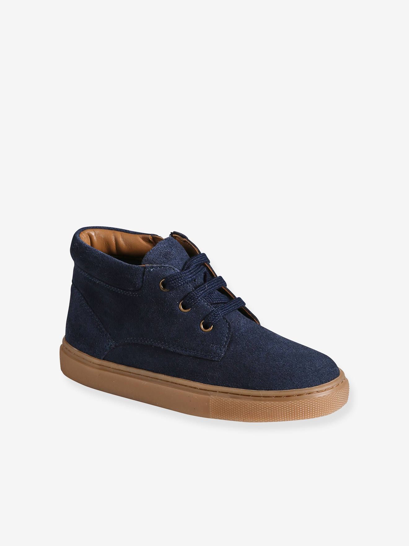 Jungen High-Sneakers aus Leder mit Schnürung