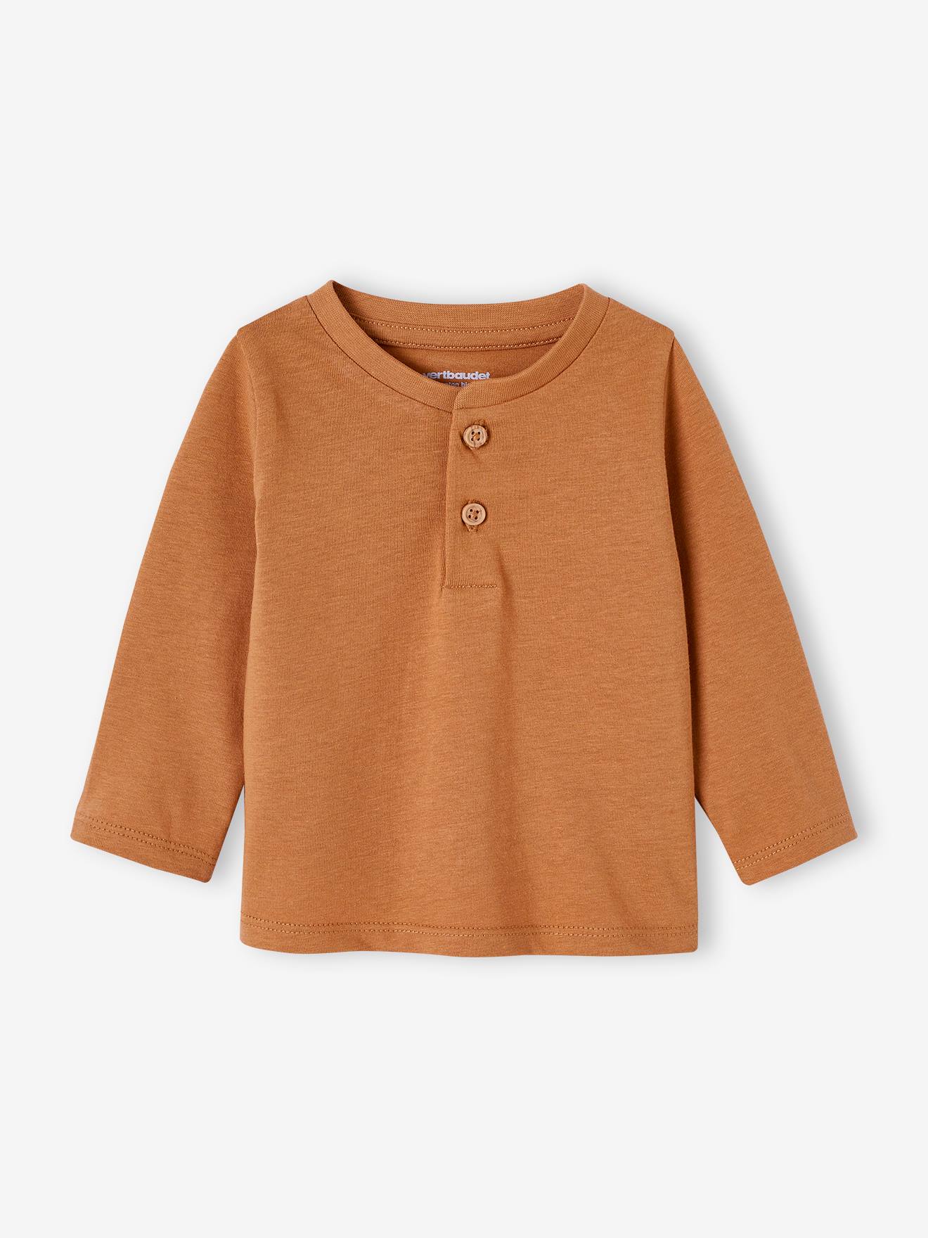 Thumbnail - 3er-Pack Baby Shirts BASIC aus Bio-Baumwolle pekannuss