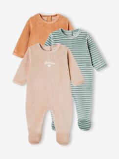 Babymode-Strampler & Schlafanzüge-3er-Pack Baby Samt-Strampler BASIC Oeko-Tex