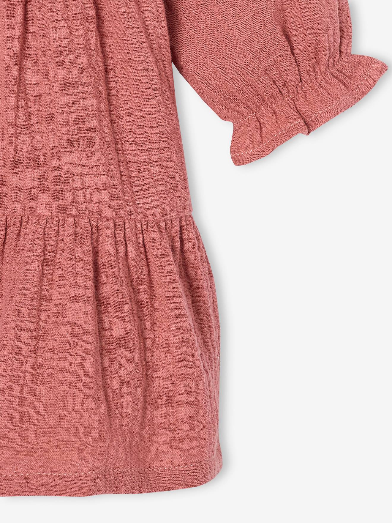 Thumbnail - Mädchen Baby Volantkleid aus Baumwollmusselin
