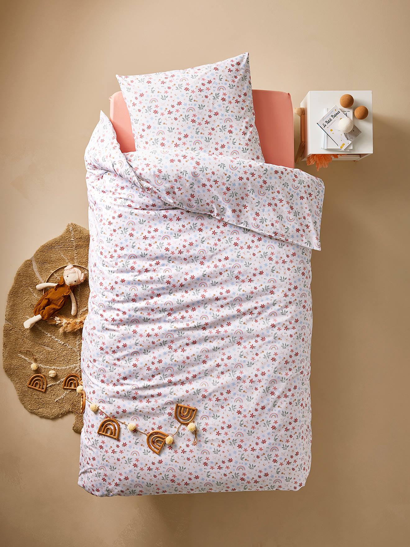Thumbnail - Kinder Bettwäsche-Set RAINBOW FLOWERS mit Recycling-Baumwolle BASIC