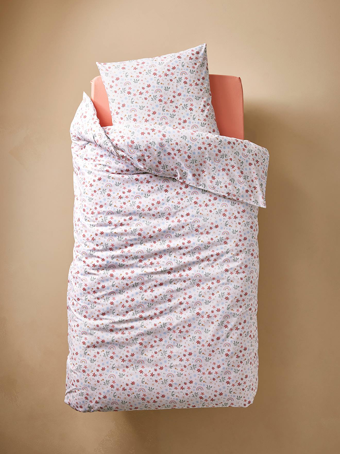Thumbnail - Kinder Bettwäsche-Set RAINBOW FLOWERS mit Recycling-Baumwolle BASIC