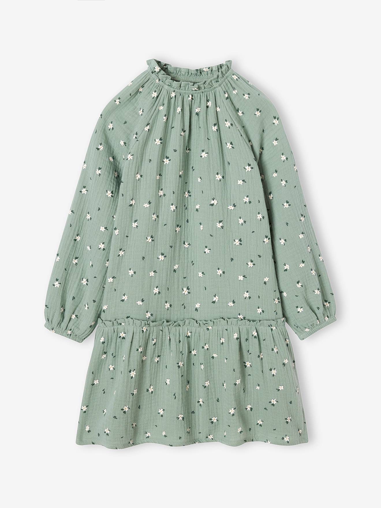 Geblümtes Mädchen Kleid aus Musselin