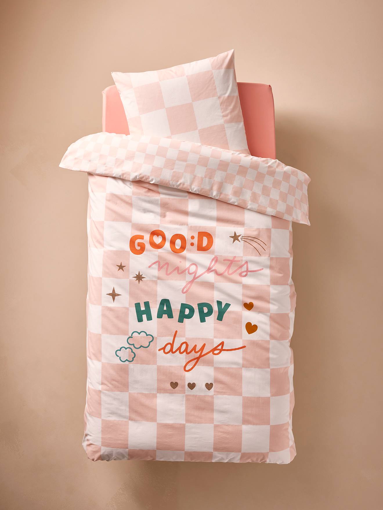 Thumbnail - Kinder Bettwäsche-Set GOOD VIBES mit Recycling-Baumwolle