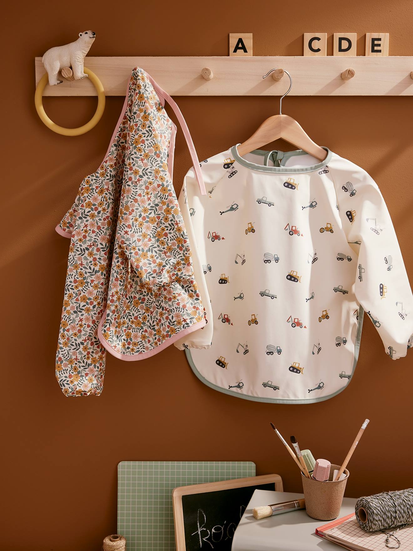 Vertbaudet Baby Ärmellätzchen Weiß Bedruckt Einheitsgröße