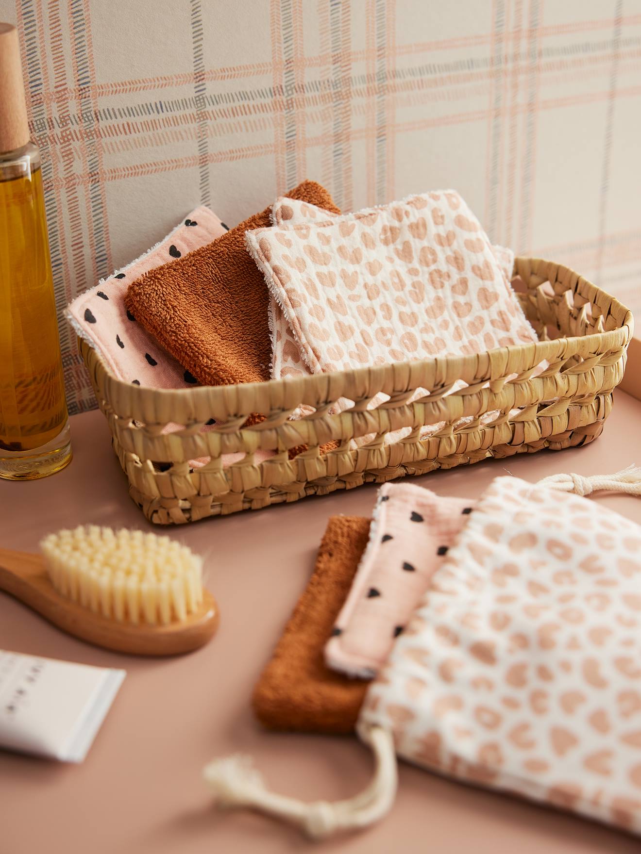 Vertbaudet 6Er-Pack Wiederverwendbare Baby-Feuchttücher Pack Braun/Lovely Leo Einheitsgröße