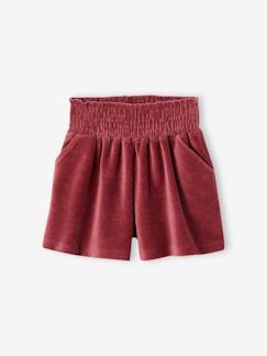 Maedchenkleidung-Mädchen Shorts aus Cord, gesmokter Bund