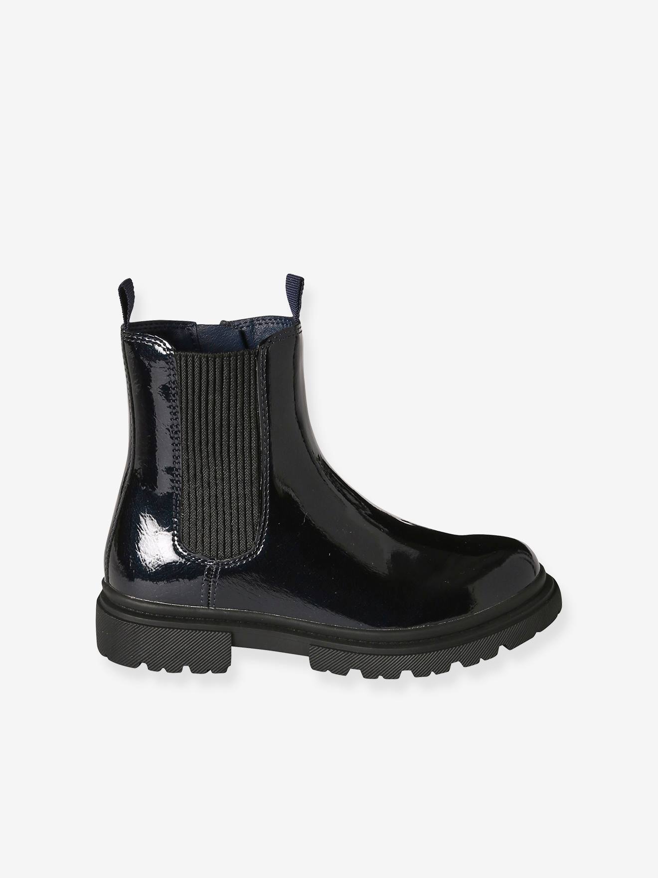 Thumbnail - Mädchen Lack-Boots mit Reißverschluss und Gummizug