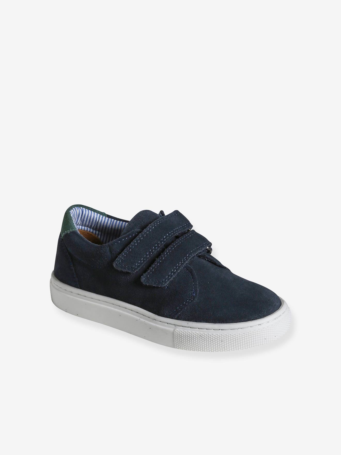 Jungen Leder-Halbschuhe mit 2 Klettriemchen