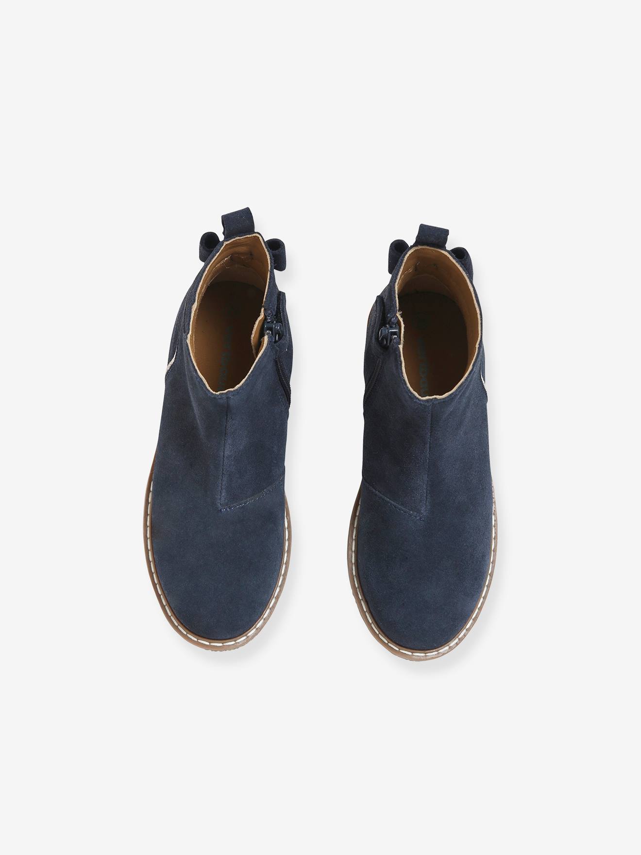 Thumbnail - Mädchen Leder-Boots mit Zierschleife
