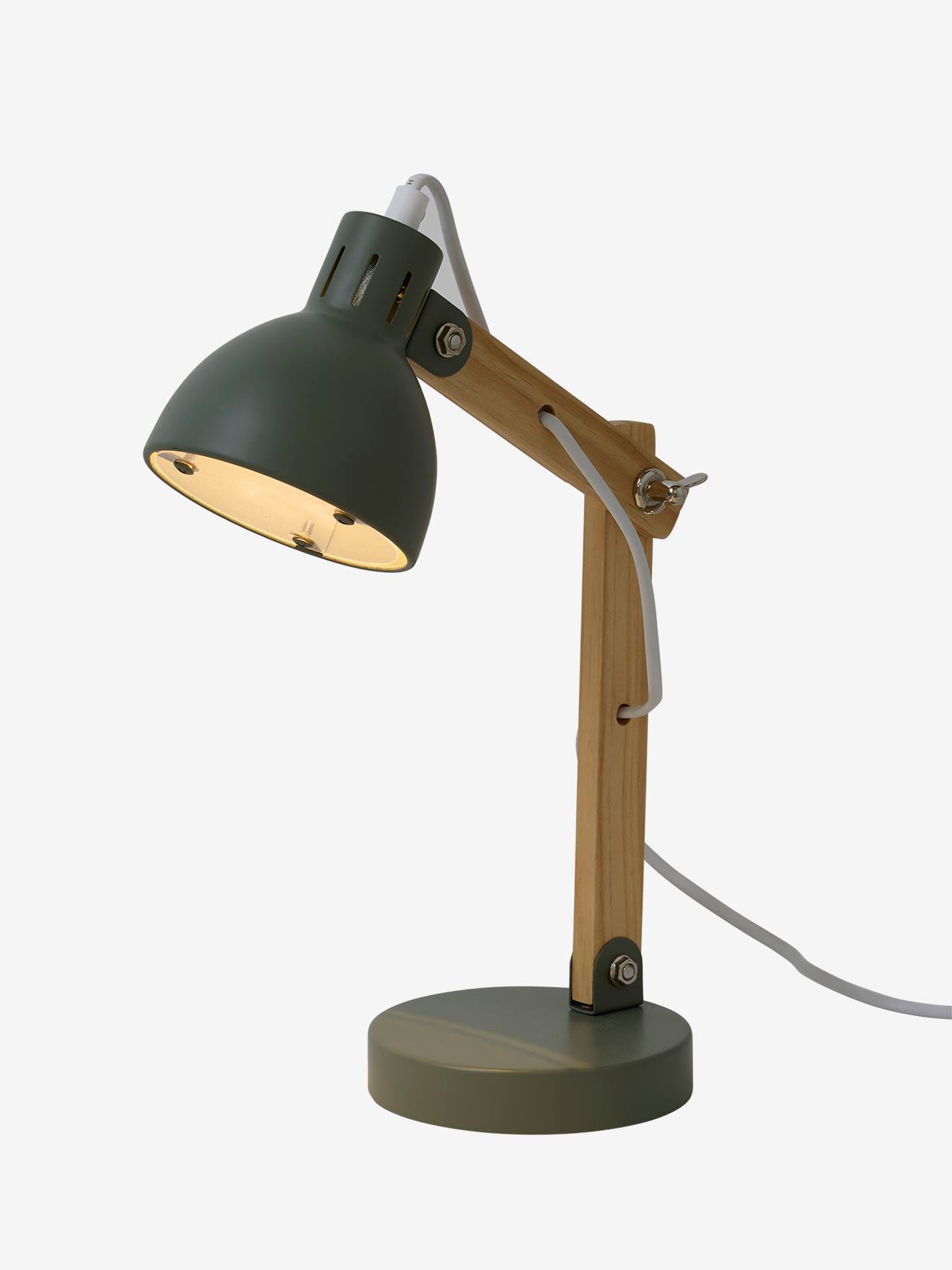 Thumbnail - Schreibtischlampe mit Holz-Gelenkarm und Schutzdeckel