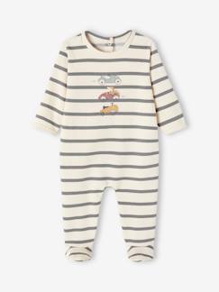 Jungen Baby Strampler mit Streifen und Autos Oeko-Tex  [numero-image]